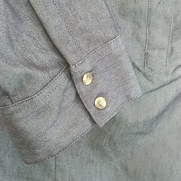 Isaac Mizrahi Shirt Dress Denim Look Navy 4 - Picture 5 of 10